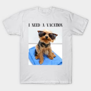 Cute Yorkie Vacation Photo T-Shirt